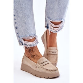 Lemar Mocasín Ante Plataforma Beige Claro Milana 5