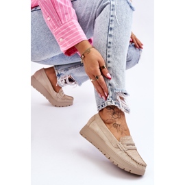 Lemar Mocasín Ante Plataforma Beige Claro Milana 7