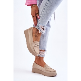 Lemar Mocasín Ante Plataforma Beige Claro Milana 8