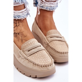 Lemar Mocasín Ante Plataforma Beige Claro Milana 6