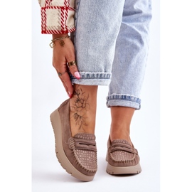 Lemar Mocasines Milana Ante Plataforma Beige Oscuro 2