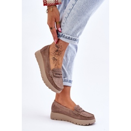 Lemar Mocasines Milana Ante Plataforma Beige Oscuro 6