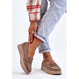 Lemar Mocasines Milana Ante Plataforma Beige Oscuro 3