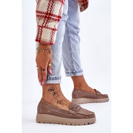 Lemar Mocasines Milana Ante Plataforma Beige Oscuro 4