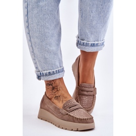 Lemar Mocasines Milana Ante Plataforma Beige Oscuro 5