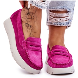 Lemar Mocasín Ante Plataforma Milana Fucsia rosado 10