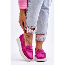 Lemar Mocasín Ante Plataforma Milana Fucsia rosado 3