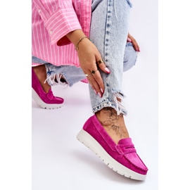 Lemar Mocasín Ante Plataforma Milana Fucsia rosado 8