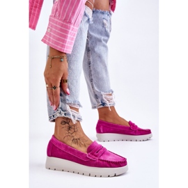 Lemar Mocasín Ante Plataforma Milana Fucsia rosado 2
