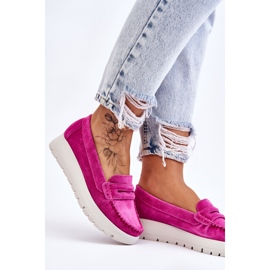 Lemar Mocasín Ante Plataforma Milana Fucsia rosado 4