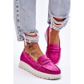 Lemar Mocasín Ante Plataforma Milana Fucsia rosado 6