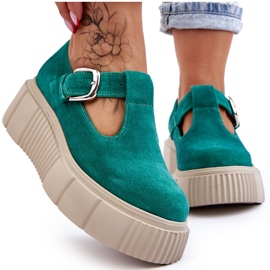 Lemar Brogues de gamuza de moda en una plataforma masiva verde Colson 12