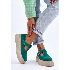 Lemar Brogues de gamuza de moda en una plataforma masiva verde Colson 5