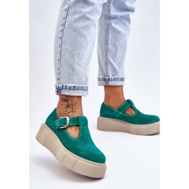 Lemar Brogues de gamuza de moda en una plataforma masiva verde Colson 6