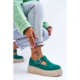 Lemar Brogues de gamuza de moda en una plataforma masiva verde Colson 8