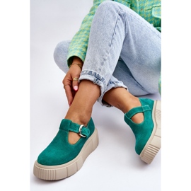 Lemar Brogues de gamuza de moda en una plataforma masiva verde Colson 9