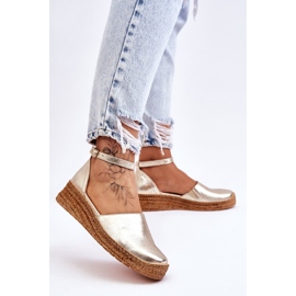 Lemar Sandalias Alpargatas Mujer Piel Golden Moise dorado 2