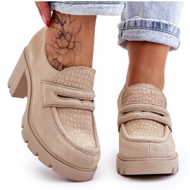 Lemar Zapatos Plataforma Y Tacón Grueso De Ante Arabell Beige Claro 11