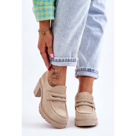 Lemar Zapatos Plataforma Y Tacón Grueso De Ante Arabell Beige Claro 2