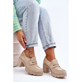 Lemar Zapatos Plataforma Y Tacón Grueso De Ante Arabell Beige Claro 7