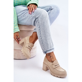 Lemar Zapatos Plataforma Y Tacón Grueso De Ante Arabell Beige Claro 8