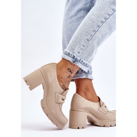 Lemar Zapatos Plataforma Y Tacón Grueso De Ante Arabell Beige Claro 9