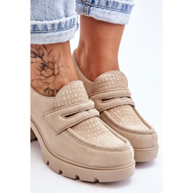 Lemar Zapatos Plataforma Y Tacón Grueso De Ante Arabell Beige Claro 6