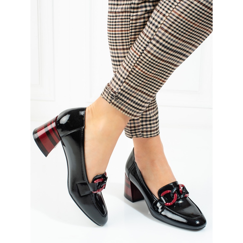 Zapatos de salón de mujer Vinceza negros con cadena 1 Zapatos de salón de mujer Vinceza negros con cadena 1