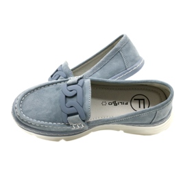 Mocasines de piel Filippo DP4552/23 azul 5