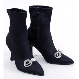 BM Betz Botines elásticos negros tacón alto 4