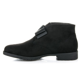 Ideal Shoes Botas Planas Con Lazo negro 1 Ideal Shoes Botas Planas Con Lazo negro 1