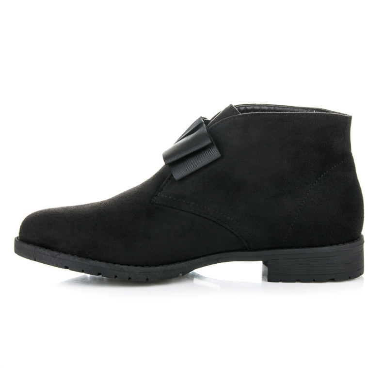 Ideal Shoes Botas Planas Con Lazo negro 1 Ideal Shoes Botas Planas Con Lazo negro 1