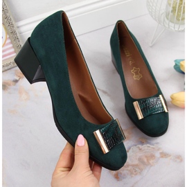 Zapatos de salón de mujer en gamuza verde Jezzi RMR2130A-9 1