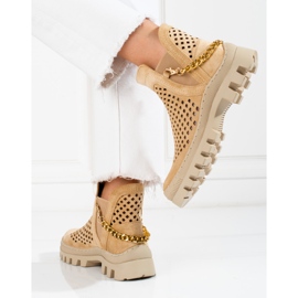 Botas mujer caladas Potocki Beige 3