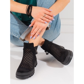 Botas mujer caladas Potocki Negro 3