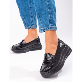 Mocasines Shelovet de charol con suela gruesa negro 1 Mocasines Shelovet de charol con suela gruesa negro 1