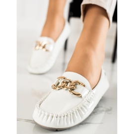 Mocasines clásicos de mujer Shelovet blanco 2