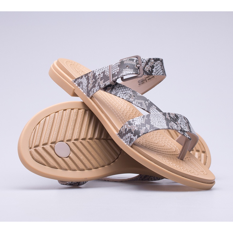 Crocs Tulum Toe Post Sandalia para Mujer W 206108-15W marrón 1