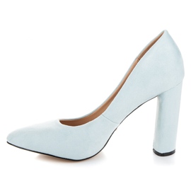 Vices New Collection Zapatos de tacón de ante en un pilar azul 1