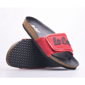 Lee Cooper LCW-22-35-1188L zapatillas de estar por casa para mujer negro rojo 8