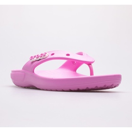 Chanclas de mujer Crocs Classic Flip 207713-6SW rosa 1