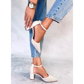 BM Rossi Zapatos de salón beige con cinturón 5