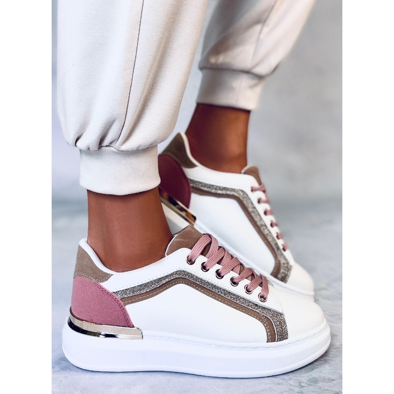 BM Brengle zapatillas blancas de mujer blanco rosado multicolor 1