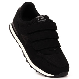 Deportivas niño American Club 154/23 negras con velcro negro 1