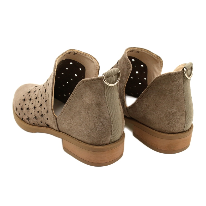 DASZYŃSKI Botines Calados De Ante Con Corte Carine beige marrón 7