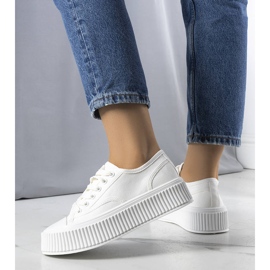 Zapatillas blancas con plataforma de Dolores blanco 2