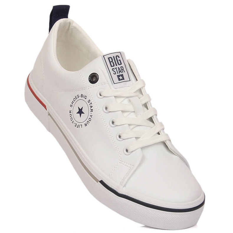 Deportivas de hombre fabricadas en piel ecológica blanca Big Star LL174209 blanco 1