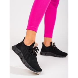 Deportivas negras Shelovet con inserto beige. negro 2