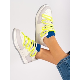 Deportivas Shelovet con cordones amarillos blanco 1