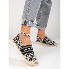 Alpargatas de mujer Shelovet negras con estampado negro 1